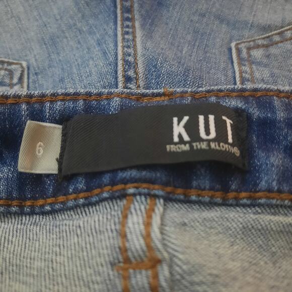 Kut From The Kloth Gidget Mid Rise Frayed Short Womens Jean Shorts Size 6 - Picture 4 of 9